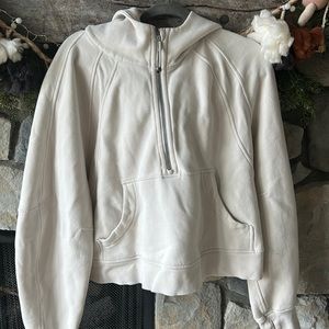Lululemon Oversized Half Zip Scuba Hoodie in White Opal Size M/L
